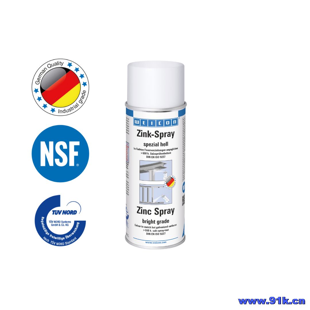 450812 WEICON ZINC SPRAY BRIGHT GRADE п 400ML